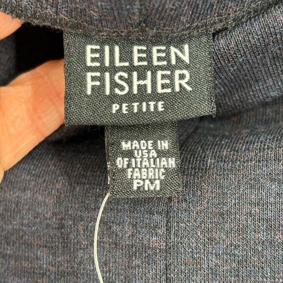 Eileen Fisher Viscose Italian Wool Knit Wide Leg Pants Gray Medium Petite NWT - Picture 2 of 7